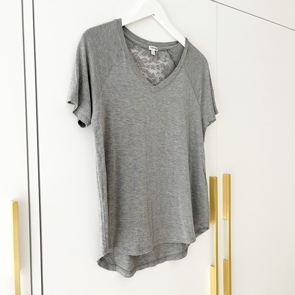 PJ Salvage Grey Top with Lace - Picture 9 of 10